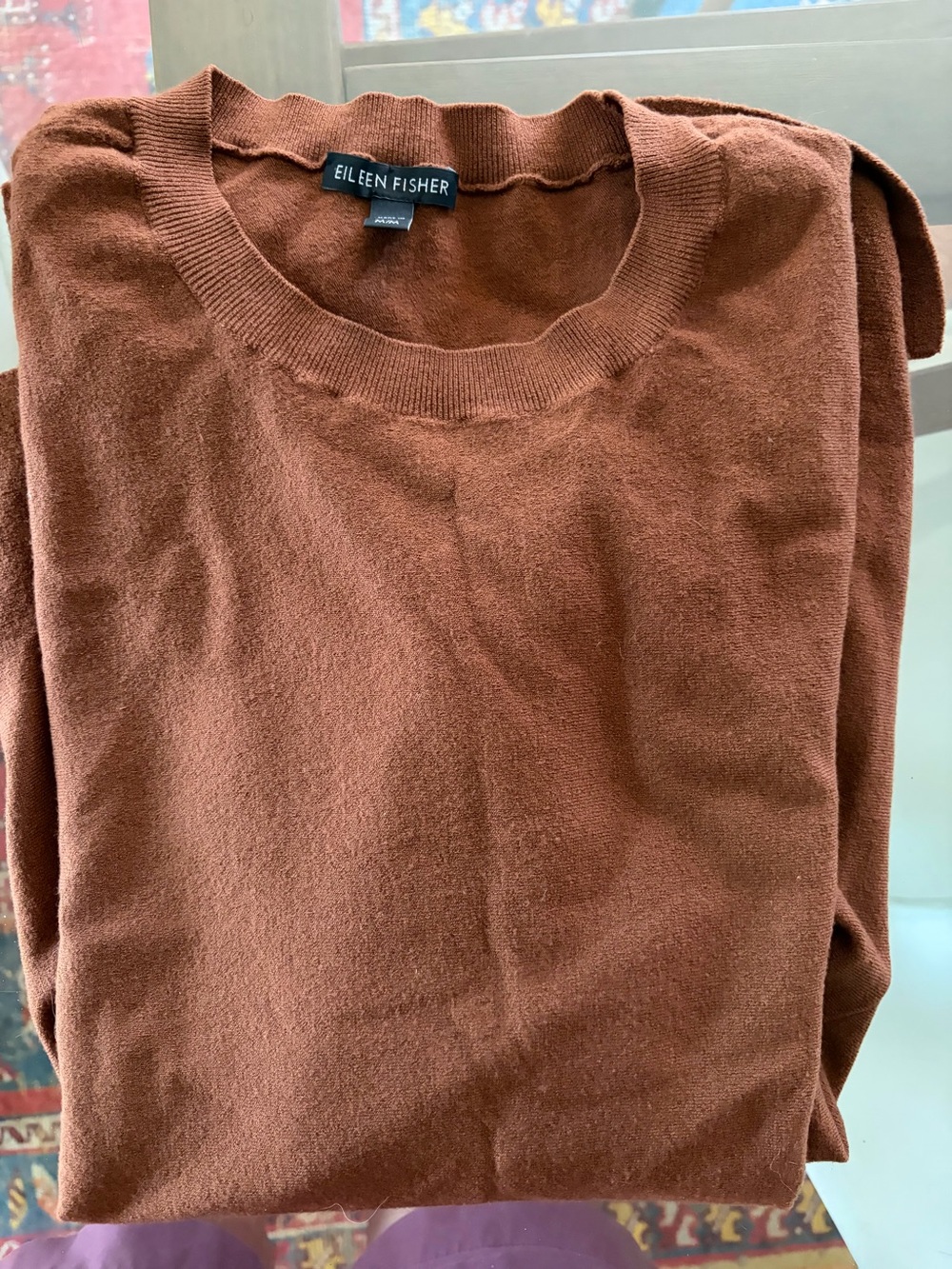 Eileen Fisher Burnt Orange Crewneck Sweater